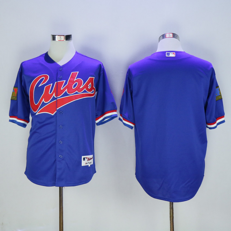 Men Chicago Cubs Blank Blue Throwback 1994 MLB Jerseys->chicago cubs->MLB Jersey
